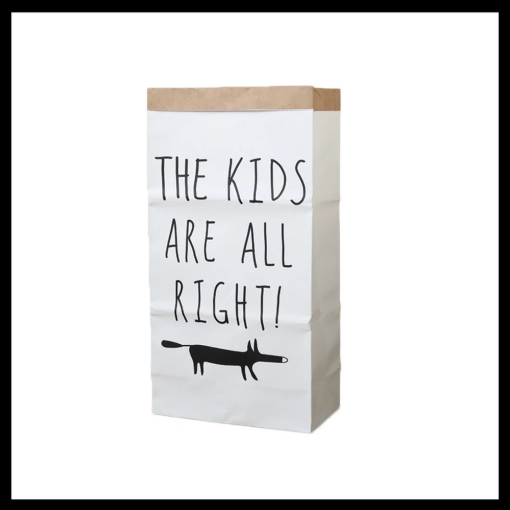 Cute Cartoon Kraft Paper Storage linen Bag